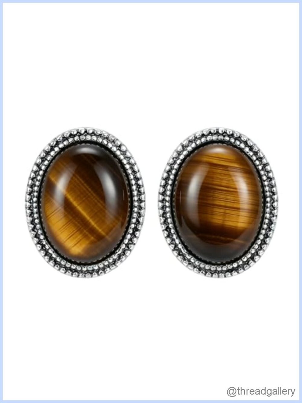 925 Sterling Silver Oxidized Oval Cut Stud Earrings 10mm Gemstone